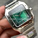 J12 Factory Cartier Santos WSSA0062 39.8mm Full Steel Roman Numerals Green Dial