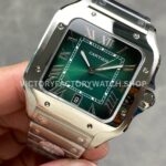 J12 Factory Cartier Santos WSSA0062 39.8mm Full Steel Roman Numerals Green Dial