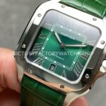 J12 Factory Cartier Santos WSSA0062 39.8mm Green Leather Strap Roman Numerals Green Dial (9) J12 Factory Cartier Santos WSSA0062 39.8mm Green Leather Strap Roman Numerals Green Dial