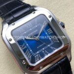 J12 Factory Cartier Santos WSSA0063 35.1mm Leather Strap Roman Numerals Blue Dial (2) J12 Factory Cartier Santos WSSA0063 35.1mm Leather Strap Roman Numerals Blue Dial