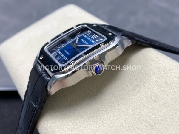 J12 Factory Cartier Santos WSSA0063 35.1mm Leather Strap Roman Numerals Blue Dial (3) J12 Factory Cartier Santos WSSA0063 35.1mm Leather Strap Roman Numerals Blue Dial