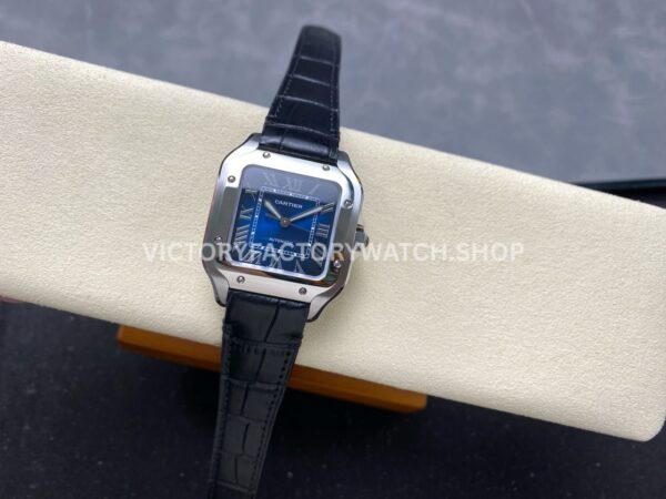 J12 Factory Cartier Santos WSSA0063 35.1mm Leather Strap Roman Numerals Blue Dial (7) J12 Factory Cartier Santos WSSA0063 35.1mm Leather Strap Roman Numerals Blue Dial