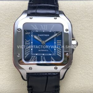 J12 Factory Cartier Santos WSSA0063 blue dial leather strap
