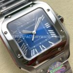 J12 Factory Cartier Santos WSSA0063 39.8mm Full Steel Roman Numerals Blue Dial (11) J12 Factory Cartier Santos WSSA0063 39.8mm Full Steel Roman Numerals Blue Dial
