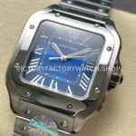 J12 Factory Cartier Santos WSSA0063 39.8mm Full Steel Roman Numerals Blue Dial (2) J12 Factory Cartier Santos WSSA0063 39.8mm Full Steel Roman Numerals Blue Dial
