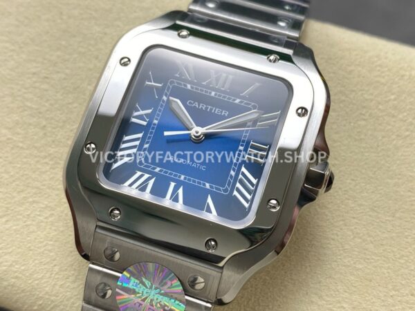 J12 Factory Cartier Santos WSSA0063 39.8mm Full Steel Roman Numerals Blue Dial (2) J12 Factory Cartier Santos WSSA0063 39.8mm Full Steel Roman Numerals Blue Dial