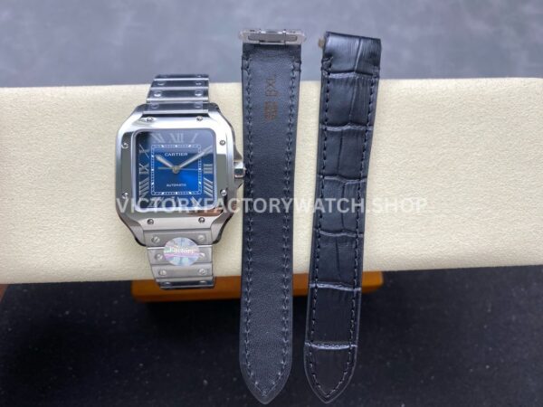 J12 Factory Cartier Santos WSSA0063 39.8mm Full Steel Roman Numerals Blue Dial (6) J12 Factory Cartier Santos WSSA0063 39.8mm Full Steel Roman Numerals Blue Dial