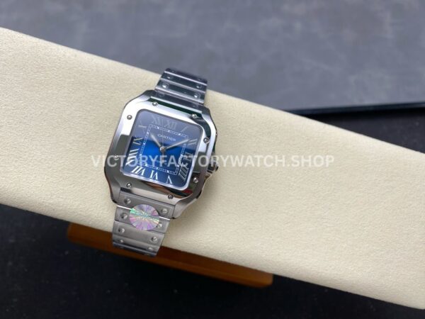 J12 Factory Cartier Santos WSSA0063 39.8mm Full Steel Roman Numerals Blue Dial (7) J12 Factory Cartier Santos WSSA0063 39.8mm Full Steel Roman Numerals Blue Dial