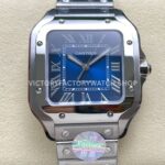 J12 Factory Cartier Santos WSSA0063 39.8mm Full Steel Roman Numerals Blue Dial (9) J12 Factory Cartier Santos WSSA0063 full steel blue dial