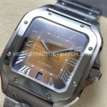 J12 Factory Cartier Santos WSSA0064 39.8mm Full Steel Roman Numerals Brown Dial (1) J12 Factory Cartier Santos WSSA0064 39.8mm Full Steel Roman Numerals Brown Dial