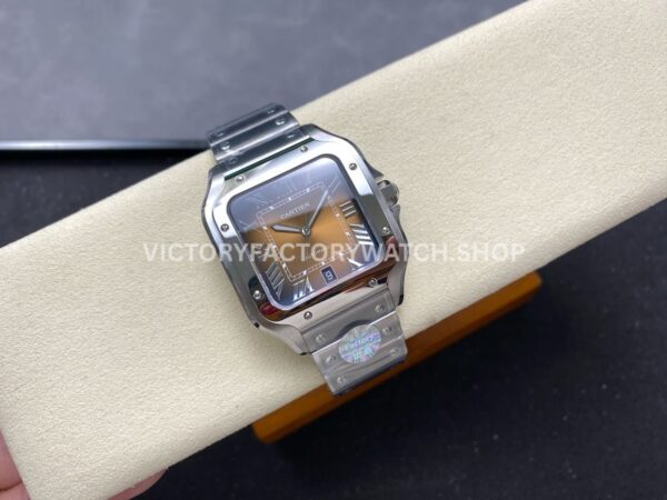 J12 Factory Cartier Santos WSSA0064 39.8mm Full Steel Roman Numerals Brown Dial (5) J12 Factory Cartier Santos WSSA0064 39.8mm Full Steel Roman Numerals Brown Dial
