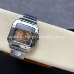 J12 Factory Cartier Santos WSSA0064 39.8mm Full Steel Roman Numerals Brown Dial (8) J12 Factory Cartier Santos WSSA0064 39.8mm Full Steel Roman Numerals Brown Dial