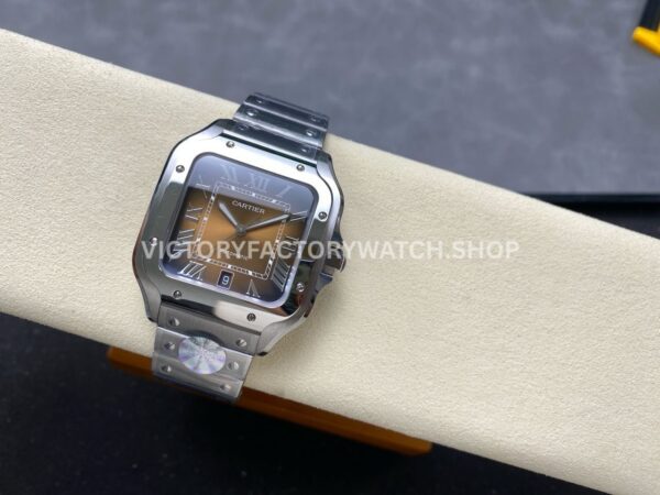 J12 Factory Cartier Santos WSSA0064 39.8mm Full Steel Roman Numerals Brown Dial (8) J12 Factory Cartier Santos WSSA0064 39.8mm Full Steel Roman Numerals Brown Dial