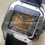 J12 Factory Cartier Santos WSSA0064 39.8mm Leather Strap Roman Numerals Brown Dial (2) J12 Factory Cartier Santos WSSA0064 39.8mm Leather Strap Roman Numerals Brown Dial