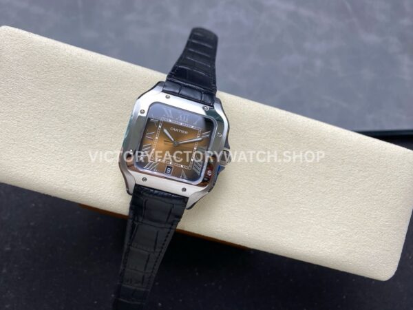 J12 Factory Cartier Santos WSSA0064 39.8mm Leather Strap Roman Numerals Brown Dial (8) J12 Factory Cartier Santos WSSA0064 39.8mm Leather Strap Roman Numerals Brown Dial