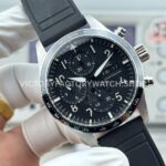 JP Factory IWC Pilot Chronograph IW388305 41mm Rubber Strap Arabic Numerals Black Dial (3) JP Factory IWC Pilot Chronograph IW388305 41mm Rubber Strap Arabic Numerals Black Dial