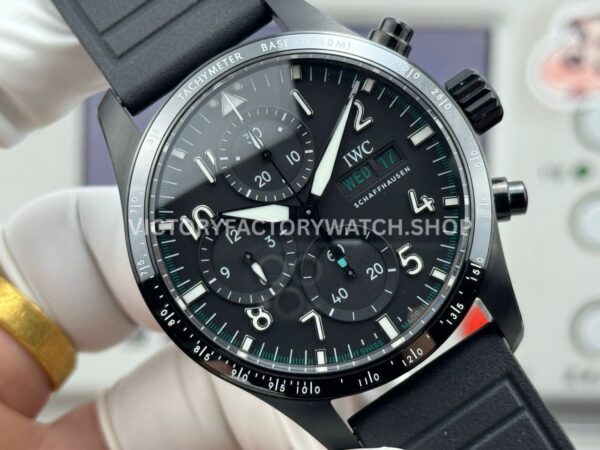 JP Factory IWC Pilot Chronograph IW388306 41mm Rubber Strap Arabic Numerals Black Dial (2) JP Factory IWC Pilot Chronograph IW388306 41mm Rubber Strap Arabic Numerals Black Dial