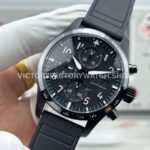 JP Factory IWC Pilot Chronograph IW388306 41mm Rubber Strap Arabic Numerals Black Dial (7) JP Factory IWC Pilot Chronograph IW388306 41mm Rubber Strap Arabic Numerals Black Dial