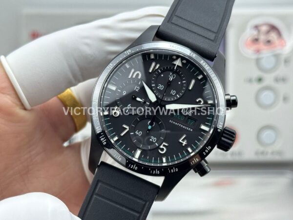 JP Factory IWC Pilot Chronograph IW388306 41mm Rubber Strap Arabic Numerals Black Dial (7) JP Factory IWC Pilot Chronograph IW388306 41mm Rubber Strap Arabic Numerals Black Dial