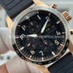 JP Factory IWC Pilot Chronograph IW388309 41mm Rose Gold Rubber Strap Arabic Numerals Black Dial (3) JP Factory IWC Pilot Chronograph IW388309 41mm Rose Gold Rubber Strap Arabic Numerals Black Dial