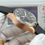 JP Factory IWC Pilot Chronograph IW388309 41mm Rose Gold Rubber Strap Arabic Numerals Black Dial (6) JP Factory IWC Pilot Chronograph IW388309 41mm Rose Gold Rubber Strap Arabic Numerals Black Dial