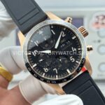 JP Factory IWC Pilot Chronograph IW388309 41mm Rose Gold Rubber Strap Arabic Numerals Black Dial (8) JP Factory IWC Pilot Chronograph IW388309 41mm Rose Gold Rubber Strap Arabic Numerals Black Dial