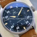 M+ Factory IWC Big Pilot IW329701 43mm Titanium Leather Strap Arabic Numerals Black Dial (8) M+ Factory IWC Big Pilot IW329701 43mm Titanium Leather Strap Arabic Numerals Black Dial