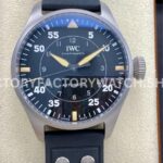M+ Factory IWC Big Pilot IW329701 43mm Titanium Rubber Strap Arabic Numerals Black Dial (1) M+ Factory IWC Big Pilot IW329701 43mm black dial rubber strap replica watch