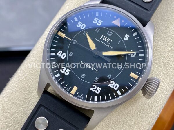 M+ Factory IWC Big Pilot IW329701 43mm Titanium Rubber Strap Arabic Numerals Black Dial (7) M+ Factory IWC Big Pilot IW329701 43mm Titanium Rubber Strap Arabic Numerals Black Dial