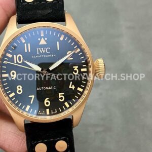 M+ Factory IWC Big Pilot IW329703 Bronze Black Cloth Strap Black Dial (5) M+ Factory IWC Big Pilot IW329703 43mm black cloth strap replica watch