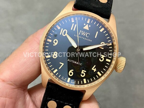 M+ Factory IWC Big Pilot IW329703 Bronze Black Cloth Strap Black Dial (6) M+ Factory IWC Big Pilot IW329703 43mm Bronze Black Cloth Strap Black Dial