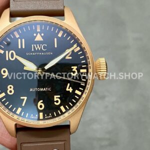 M+ Factory IWC Big Pilot IW329703 Bronze Leather Strap Black Dial (1) M+ Factory IWC Big Pilot IW329703 43mm black dial replica watch