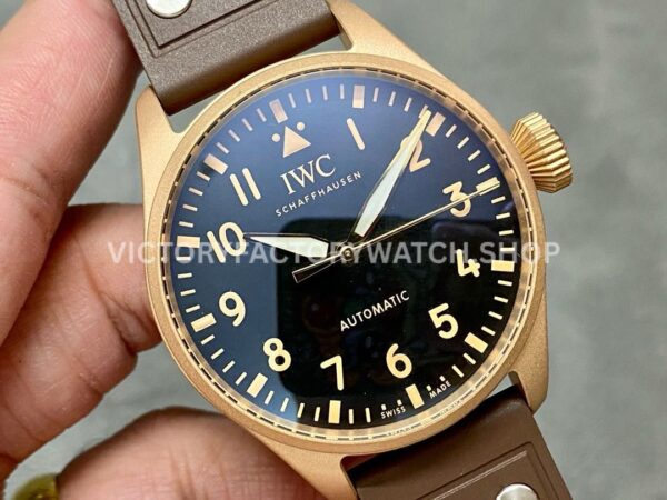 M+ Factory IWC Big Pilot IW329703 Bronze Leather Strap Black Dial (4) M+ Factory IWC Big Pilot IW329703 43mm Bronze Leather Strap Black Dial