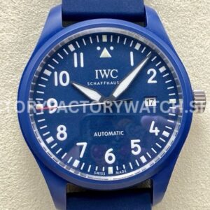 M+ Factory IWC Pilot Laureus Edition IW328101 41mm Ceramic Rubber Strap Arabic Numerals Blue Dial (1) M+ Factory IWC Pilot Laureus Edition IW328101 Blue Dial