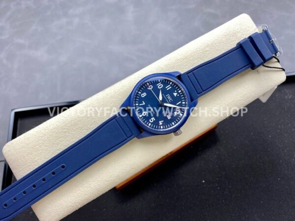 M+ Factory IWC Pilot Laureus Edition IW328101 41mm Ceramic Rubber Strap Arabic Numerals Blue Dial (2) M+ Factory IWC Pilot Laureus Edition IW328101 41mm Ceramic Rubber Strap Arabic Numerals Blue Dial