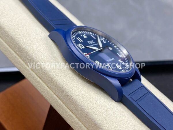 M+ Factory IWC Pilot Laureus Edition IW328101 41mm Ceramic Rubber Strap Arabic Numerals Blue Dial (4) M+ Factory IWC Pilot Laureus Edition IW328101 41mm Ceramic Rubber Strap Arabic Numerals Blue Dial