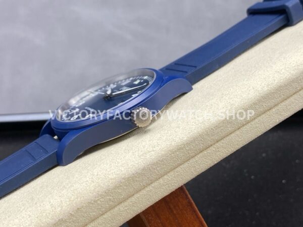 M+ Factory IWC Pilot Laureus Edition IW328101 41mm Ceramic Rubber Strap Arabic Numerals Blue Dial (7) M+ Factory IWC Pilot Laureus Edition IW328101 41mm Ceramic Rubber Strap Arabic Numerals Blue Dial