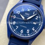 M+ Factory IWC Pilot Laureus Edition IW328101 41mm Ceramic Rubber Strap Arabic Numerals Blue Dial (8) M+ Factory IWC Pilot Laureus Edition IW328101 41mm Ceramic Rubber Strap Arabic Numerals Blue Dial