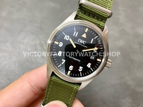 M+ Factory IWC Pilot Mark XVIII IW327007 40mm Steel Textile Strap Arabic Numerals Black Dial (1) M+ Factory IWC Pilot Mark XVIII IW327007 40mm Steel Textile Strap Arabic Numerals Black Dial