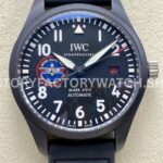 M+ Factory IWC Pilot Mark XVIII Top Gun IW324711 41mm Ceramic Rubber Strap Arabic Numerals Black Dial (8) M+ Factory IWC Pilot Mark XVIII Top Gun IW324711