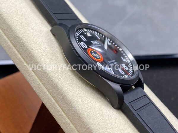 M+ Factory IWC Pilot Mark XVIII Top Gun IW324712 41mm Ceramic Rubber Strap Arabic Numerals Black Dial (4) M+ Factory IWC Pilot Mark XVIII Top Gun IW324712 41mm Ceramic Rubber Strap Arabic Numerals Black Dial