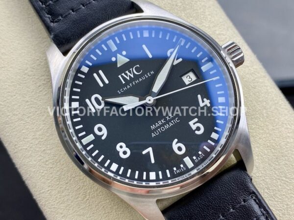M+ Factory IWC Pilot Mark XX IW328201 40mm Steel Black Leather Strap Arabic Numerals Black Dial (6) M+ Factory IWC Pilot Mark XX IW328201 40mm Steel Black Leather Strap Arabic Numerals Black Dial