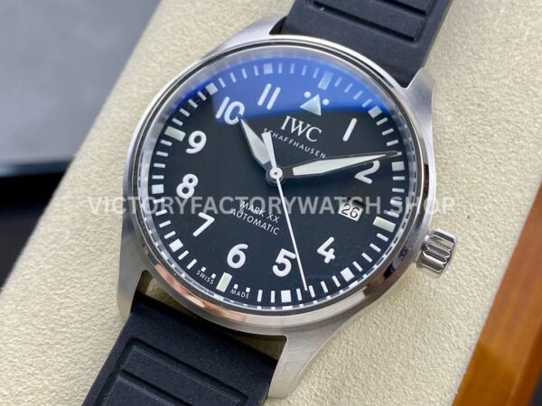 M+ Factory IWC Pilot Mark XX IW328201 40mm Steel Black Rubber Strap Arabic Numerals Black Dial (3) M+ Factory IWC Pilot Mark XX IW328201 40mm Steel Black Rubber Strap Arabic Numerals Black Dial