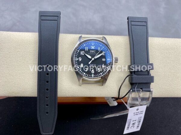 M+ Factory IWC Pilot Mark XX IW328201 40mm Steel Black Rubber Strap Arabic Numerals Black Dial (4) M+ Factory IWC Pilot Mark XX IW328201 40mm Steel Black Rubber Strap Arabic Numerals Black Dial