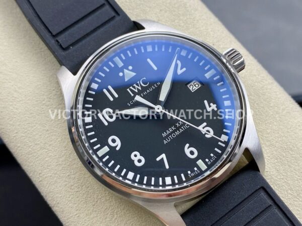 M+ Factory IWC Pilot Mark XX IW328201 40mm Steel Black Rubber Strap Arabic Numerals Black Dial (5) M+ Factory IWC Pilot Mark XX IW328201 40mm Steel Black Rubber Strap Arabic Numerals Black Dial