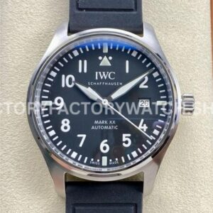 M+ Factory IWC Pilot Mark XX IW328201 40mm Steel Black Rubber Strap Arabic Numerals Black Dial (7) M+ Factory IWC Pilot Mark XX IW328201 Black Rubber Strap