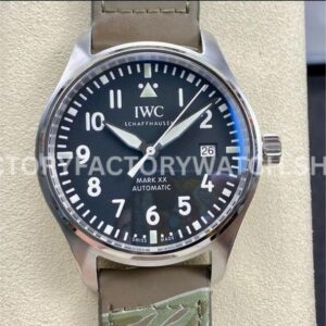 M+ Factory IWC Pilot Mark XX IW328201 40mm Steel Brown Leather Strap Arabic Numerals Black Dial (9) M+ Factory IWC Pilot Mark XX IW328201 Brown Leather Strap