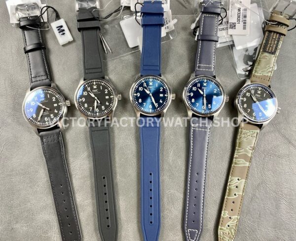 M+ Factory IWC Pilot Mark XX IW328203 40mm Steel Blue Leather Strap Arabic Numerals Blue Dial (3) M+ Factory IWC Pilot Mark XX IW328203 40mm Steel Blue Leather Strap Arabic Numerals Blue Dial