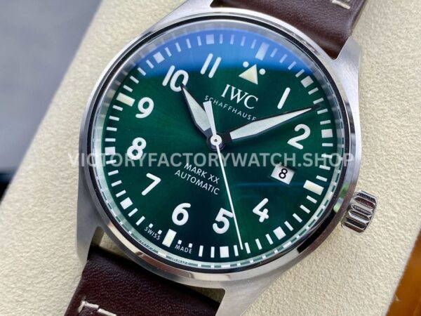 M+ Factory IWC Pilot Mark XX IW328205 40mm Steel Leather Strap Arabic Numerals Green Dial (2) M+ Factory IWC Pilot Mark XX IW328205 40mm Steel Leather Strap Arabic Numerals Green Dial