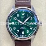 M+ Factory IWC Pilot Mark XX IW328205 40mm Steel Leather Strap Arabic Numerals Green Dial (3) M+ Factory IWC Pilot Mark XX IW328205 Green Dial Leather Strap